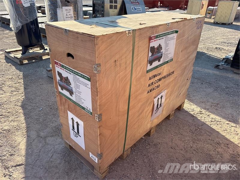 KJ AMAC60 18.5 cfm Skid-Mounted 60 gal Air Compressor Kompresori