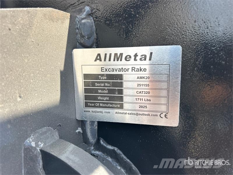 KJ AMK20 65 in Excavator Rake - Fits Cat 320 / 17 - 2 Rastrilladoras y rastrilladoras giratorias