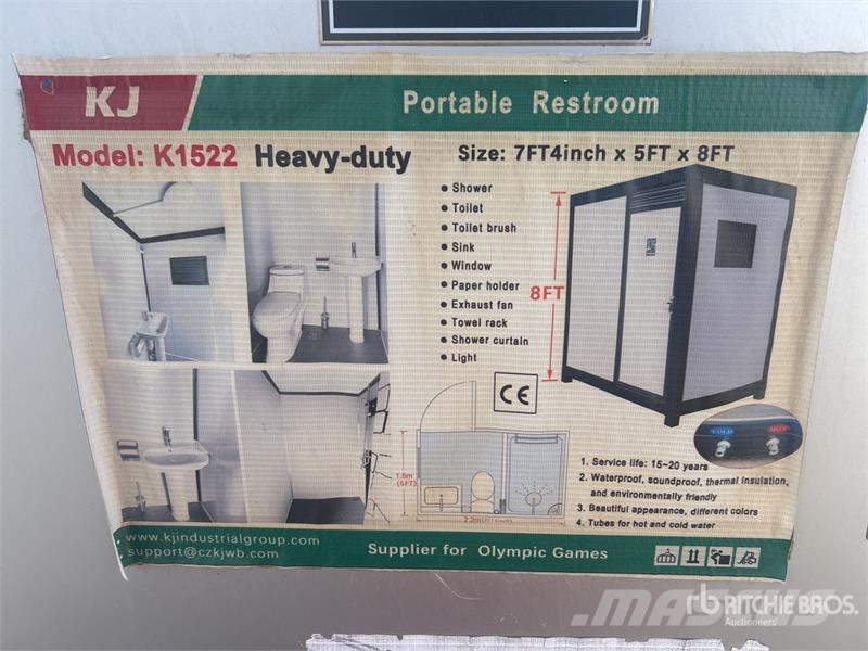 KJ K1522 7 ft 4 in x 5 ft Portable Portable Toilet Kiti naudoti statybos komponentai