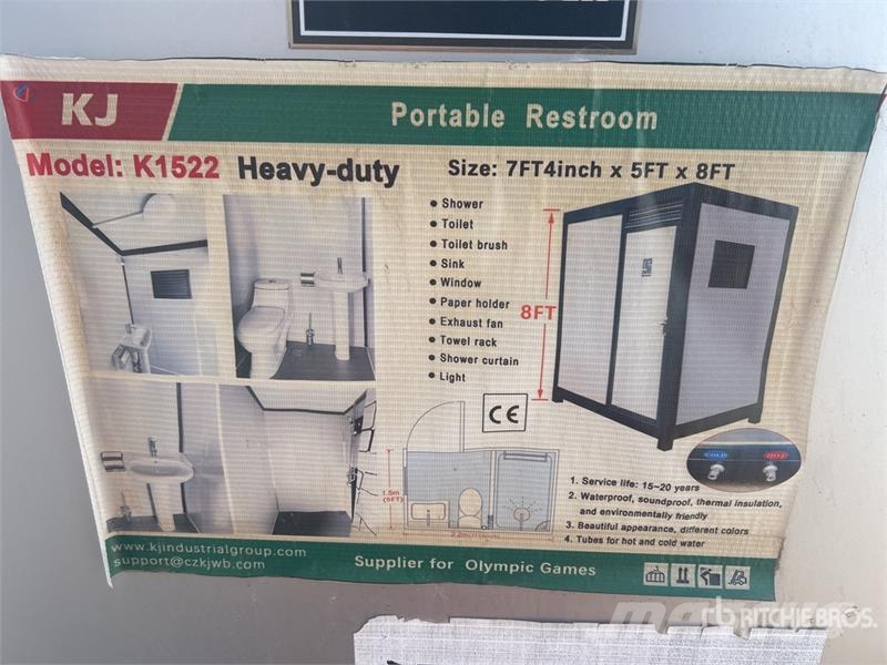 KJ K1522 7 ft 4 in x 5 ft Portable Portable Toilet Kiti naudoti statybos komponentai