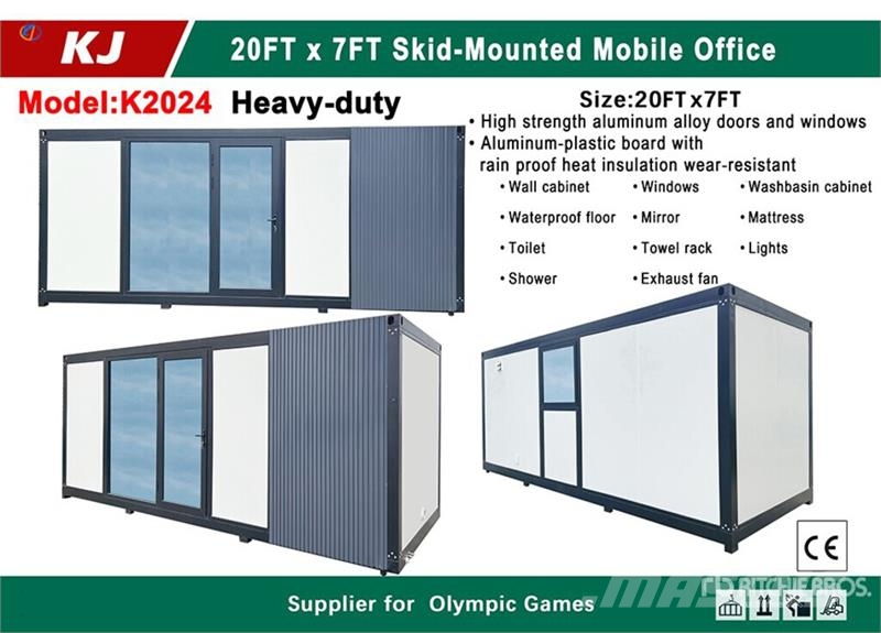 KJ K2024 20 ft x 7 ft Skid-Mounted Mobile Office (Unu معدات البناء - غير ذلك