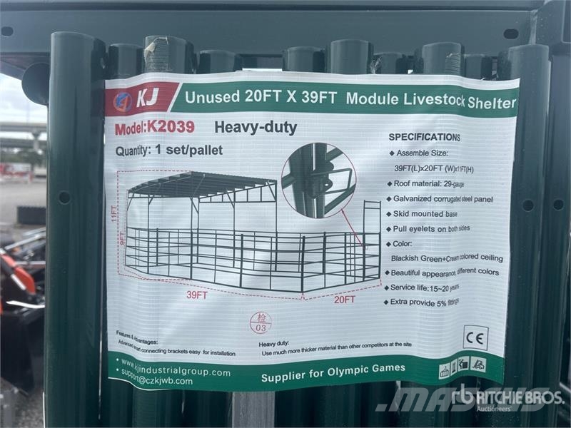 KJ K2039 39 ft x 20 ft Module Livestock Shelter (Unus Livdyr annet utstyr