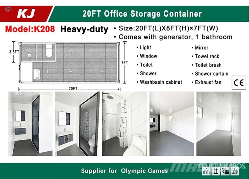 KJ K208 20 ft x 7 ft Office Storage Container Outros reboques