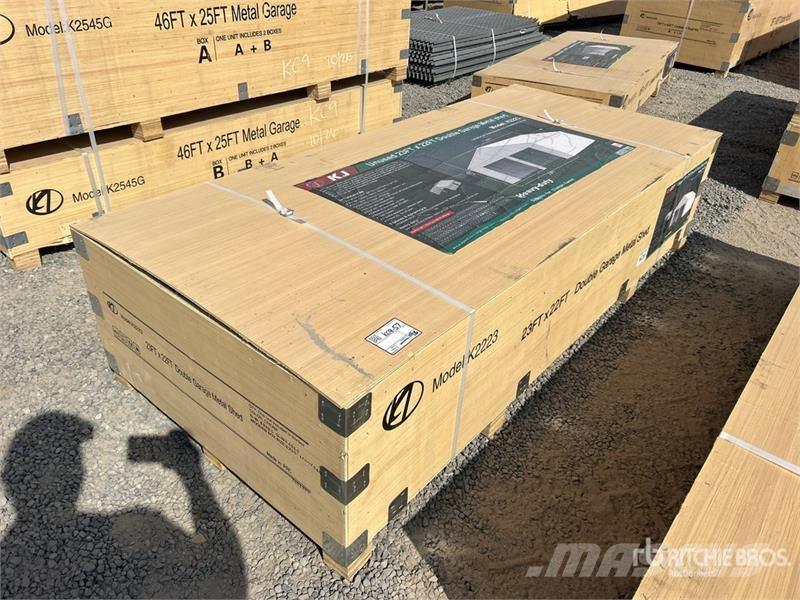 KJ K2223 23 ft x 22 ft Double Garage Metal Storage Bu Teräsrunkorakennukset