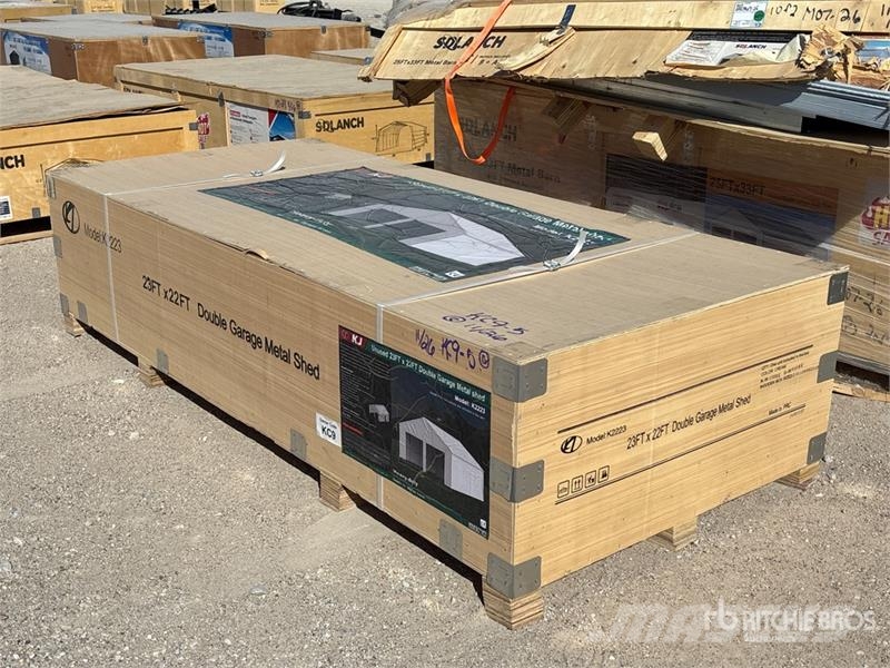 KJ K2223 23 ft x 22 ft Double Garage Metal Storage Bu Stalen constructies