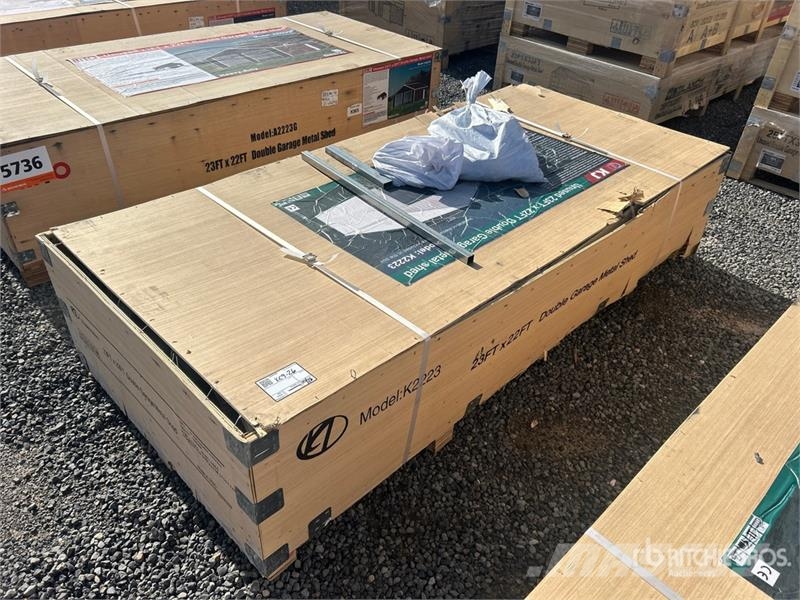 KJ K2223 23 ft x 22 ft Double Garage Metal Storage Bu Construcții din cadru metalic