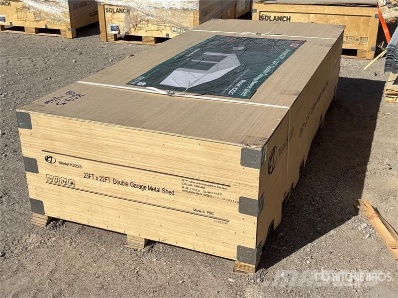 KJ K2223 23 ft x 22 ft Double Garage Metal Storage Bu Stalen constructies