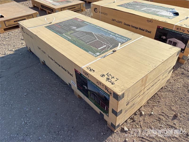 KJ K2223G 23 ft x 22 ft Double Garage Metal Storage B Steel frame buildings