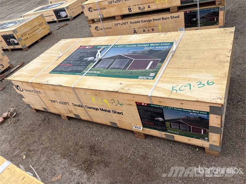 KJ K2223G 23 ft x 22 ft Double Garage Metal Storage B Teräsrunkorakennukset