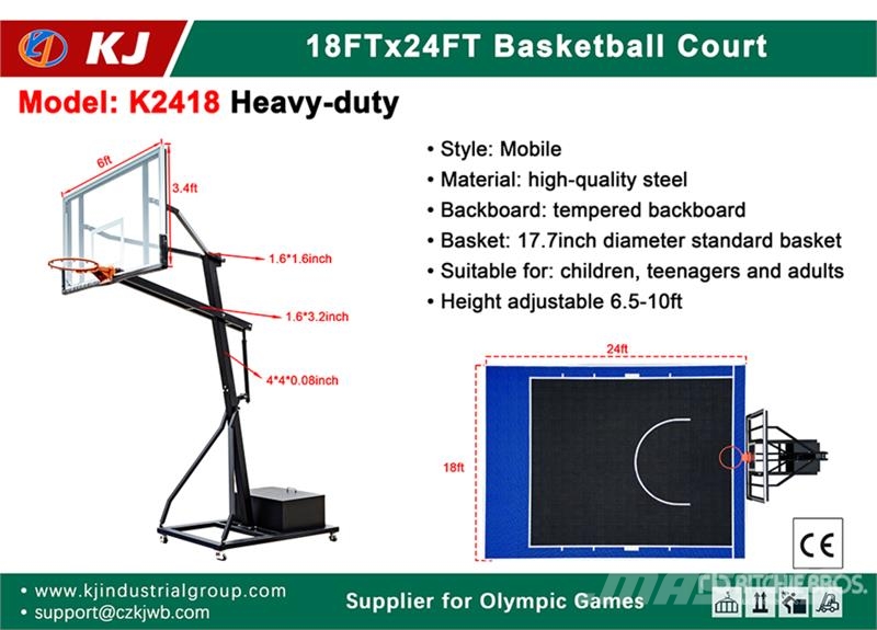 KJ K2418 18 ft x 24 ft Basketball Court (Unused) Ostale komponente