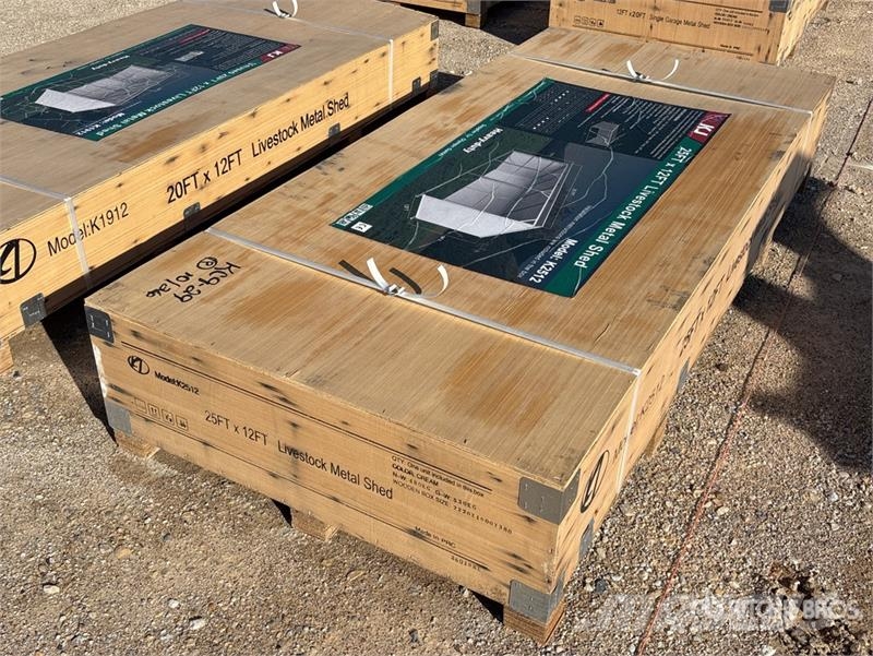 KJ K2512 12 ft x 25 ft Metal Livestock Shelter (Unuse ماكينات وملحقات مواش أخرى