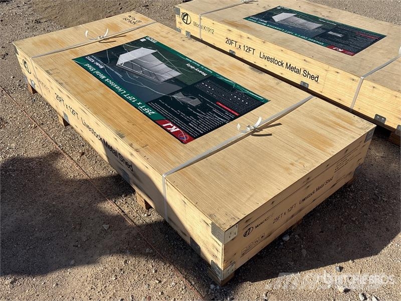 KJ K2512 12 ft x 25 ft Metal Livestock Shelter (Unuse ماكينات وملحقات مواش أخرى