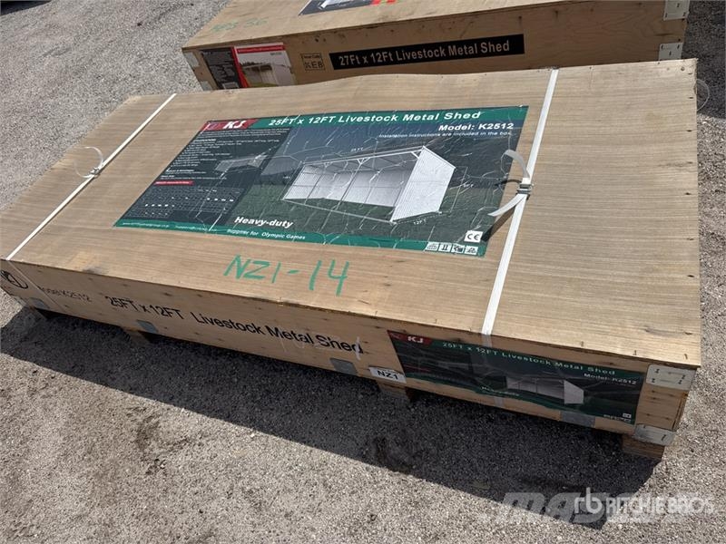 KJ K2512 25 ft x12 ft Metal Shed Livestock Shelter (U Other livestock machinery and accessories