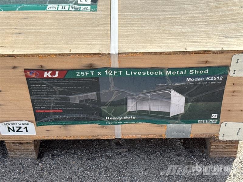 KJ K2512 25 ft x12 ft Metal Shed Livestock Shelter (U Other livestock machinery and accessories