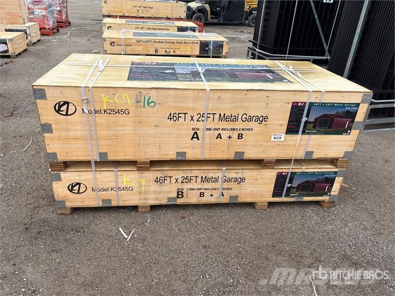 KJ K2545G 25 ft x 45 ft Metal Garage Storage Building Teräsrunkorakennukset
