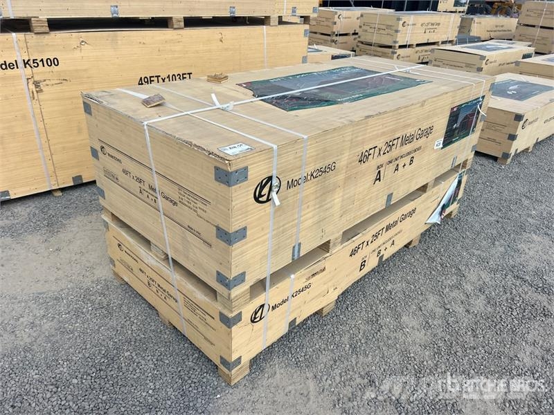 KJ K2545G 25 ft x 45 ft Metal Garage Storage Building Teräsrunkorakennukset