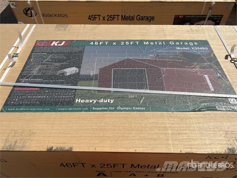 KJ K2545G 25 ft x 45 ft Metal Garage Storage Building Teraskonstruktsiooniga ehitised