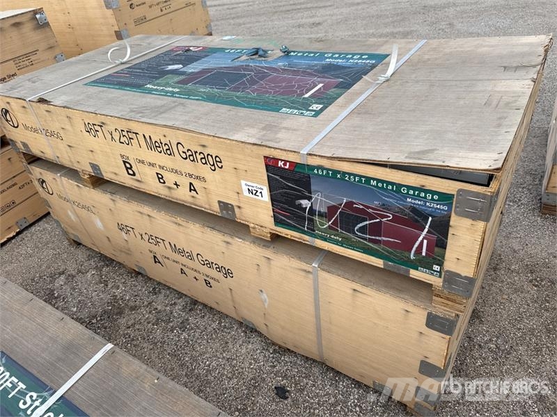KJ K2545G 25 ft x 46 ft Metal Garage Storage Building Jeklene gradbene konstrukcije