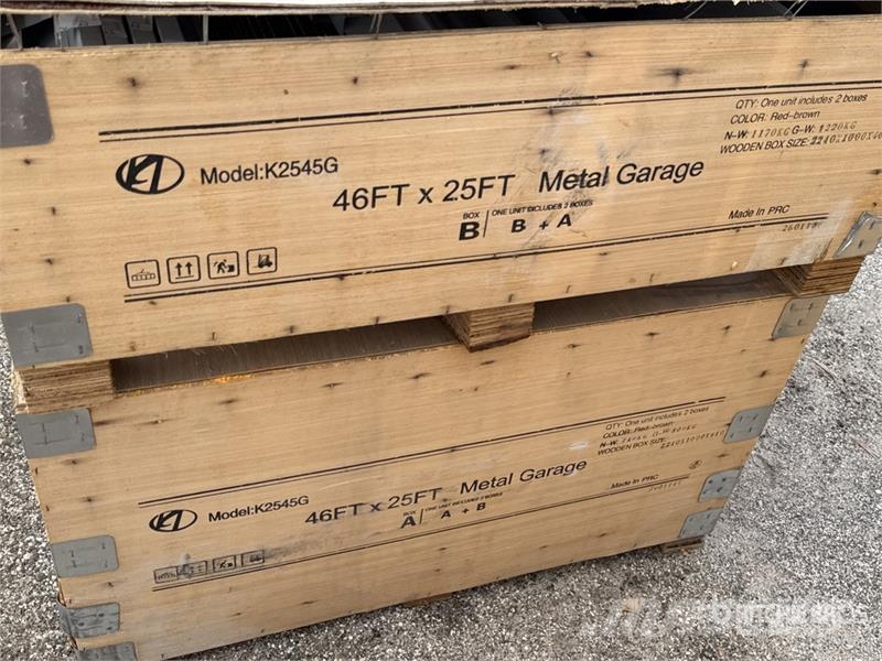 KJ K2545G 25 ft x 46 ft Metal Garage Storage Building Jeklene gradbene konstrukcije