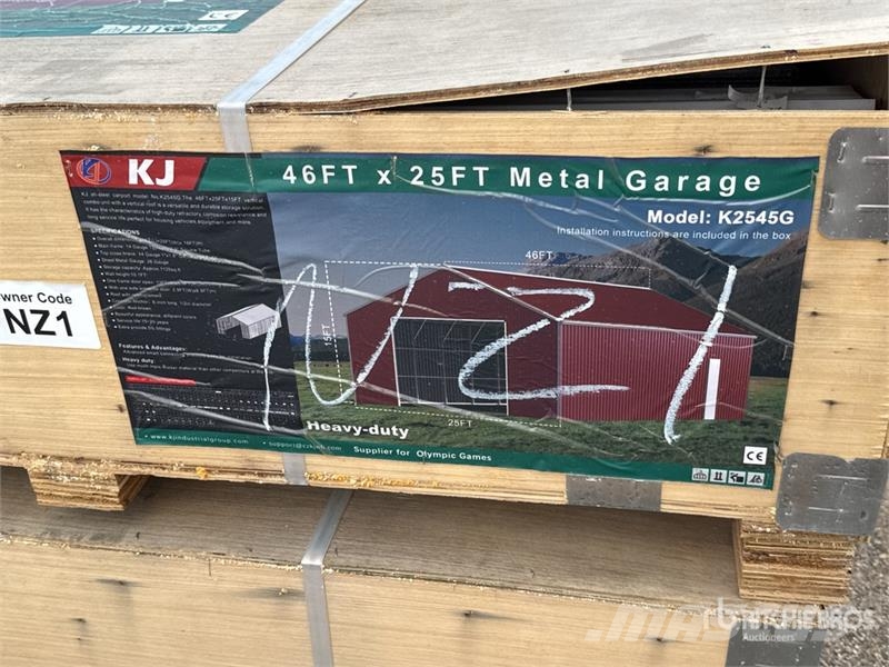 KJ K2545G 25 ft x 46 ft Metal Garage Storage Building Jeklene gradbene konstrukcije