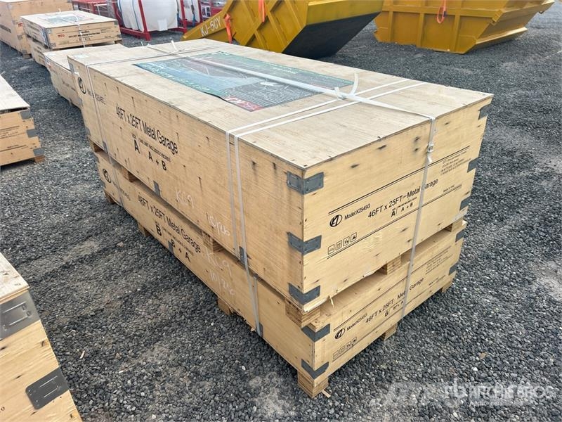 KJ K2545G 25 ft x 46 ft Metal Garage Shed (Unused) Edifícios com estrutura de aço