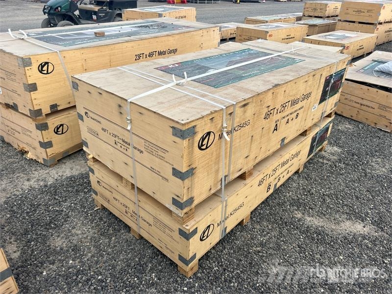KJ K2545G 25 ft x 46 ft Metal Garage Shed (Unused) Edifícios com estrutura de aço