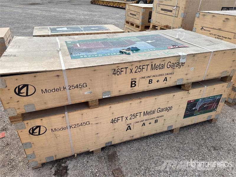 KJ K2545G 25 ft x 46 ft Metal Garage Storage Building Jeklene gradbene konstrukcije