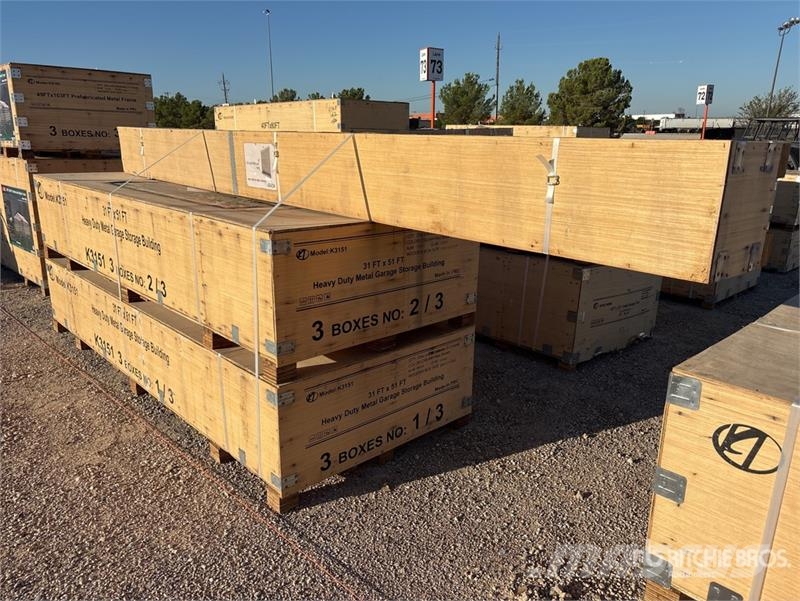 KJ K3151 31 ft x 51 ft Heavy Duty Metal Garage Storag Edificación de acero