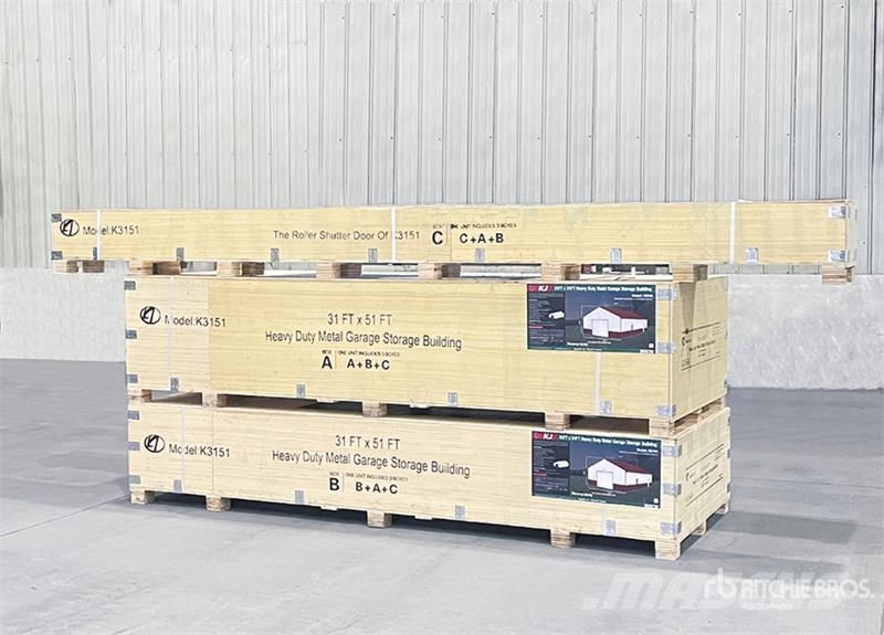 KJ K3151 31 ft x 51 ft Heavy Duty Metal Garage Storag Čelični okviri za građevine