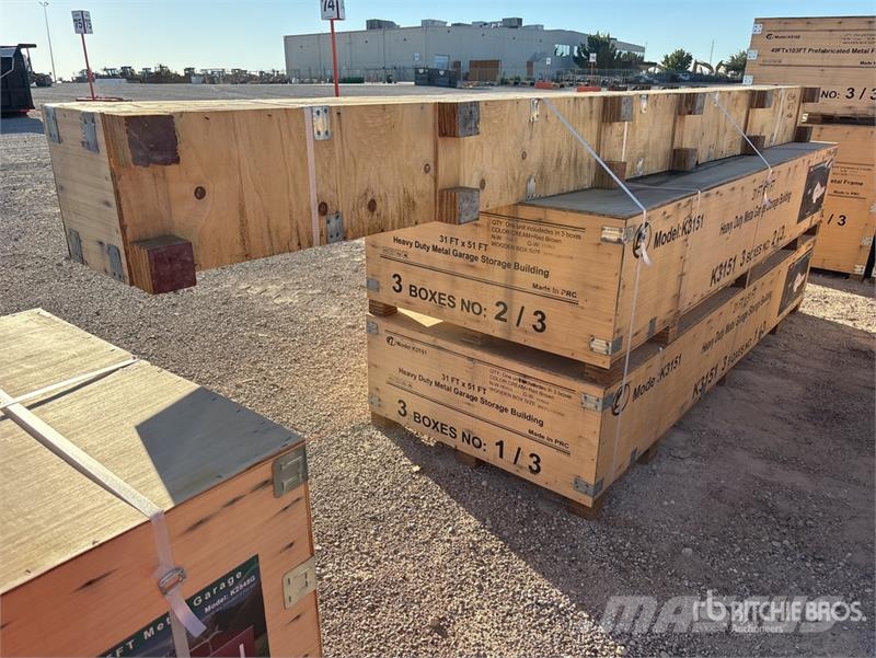 KJ K3151 31 ft x 51 ft Heavy Duty Metal Garage Storag Edificación de acero