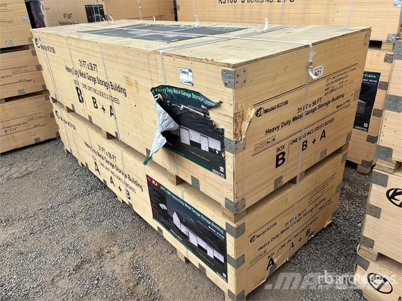 KJ K3156 31 ft x 56 ft Heavy Duty Metal Garage Storag Stalen constructies