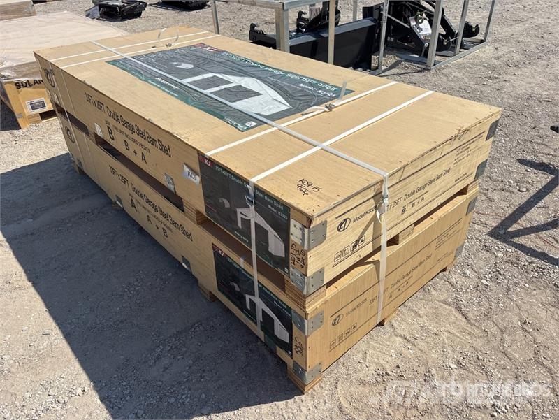 KJ K3325 Double Garage Metal Storage Building (Unused Stalen constructies