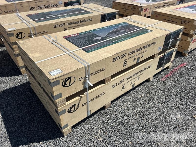 KJ K3325G 25 ft x 33 ft Double Garage Metal Storage B Construcții din cadru metalic