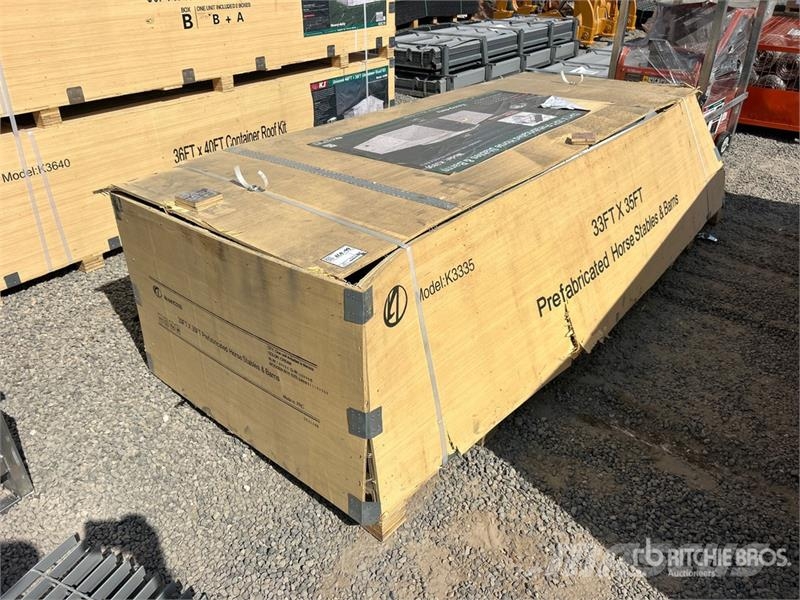 KJ K3335 33 ft x 35 ft Prefabricated Horse Stables &  Teräsrunkorakennukset