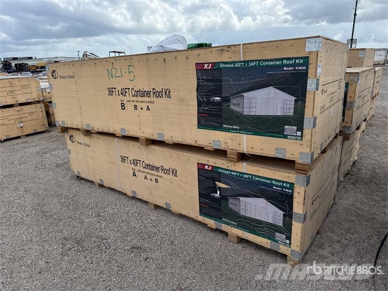 KJ K3640 36 ft x 40 ft Enclosed Container Roof kit wi Citas sastāvdaļas