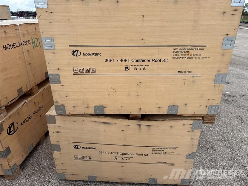 KJ K3640 36 ft x 40 ft Enclosed Container Roof kit wi Citas sastāvdaļas