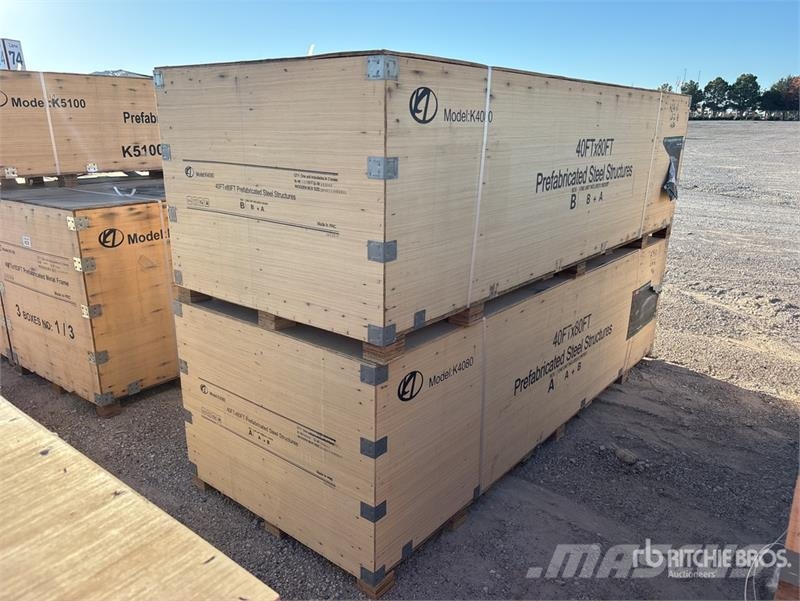 KJ K4080 80 ft x 40 ft Prefabricated Metal Frame Stor مقطورات أخرى