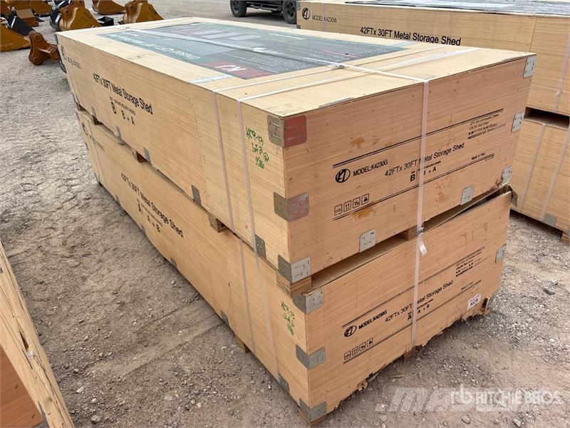KJ K4230G Triple Garage Metal Storage Shed (Unused) Estruturas de aço