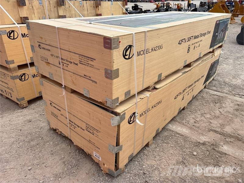 KJ K4230G Triple Garage Metal Storage Shed (Unused) Estruturas de aço