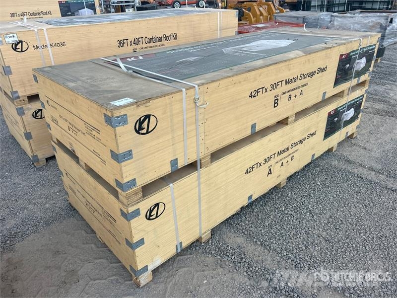 KJ K4230T 42 ft x 30 ft Metal Storage Shed (Unused) Teräsrunkorakennukset