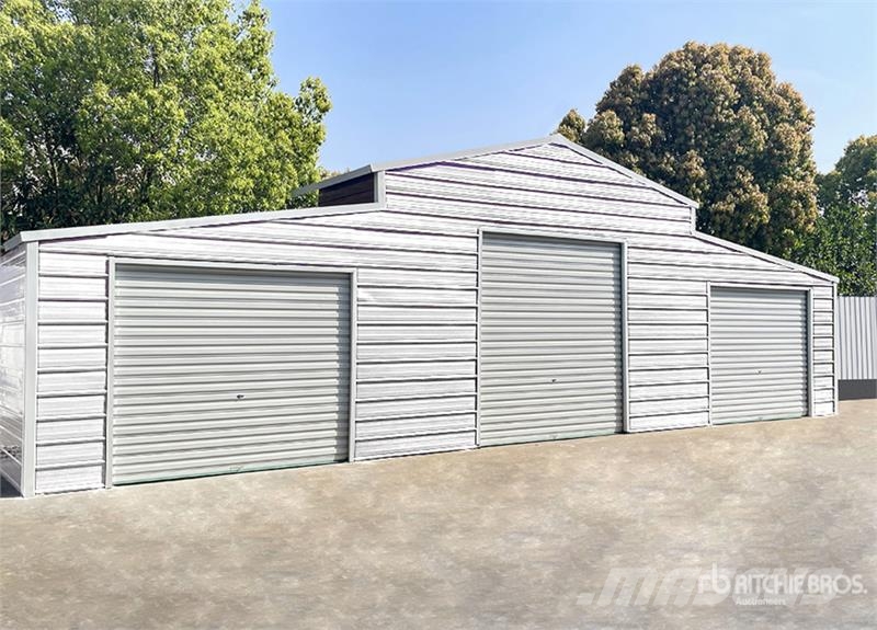 KJ K4230W Triple Garage Metal Storage Shed (Unused) Stalen constructies
