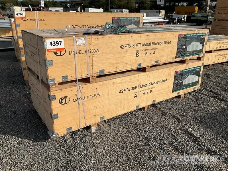 KJ K4230W Triple Garage Metal Storage Shed (Unused) Ocelové rámové budovy