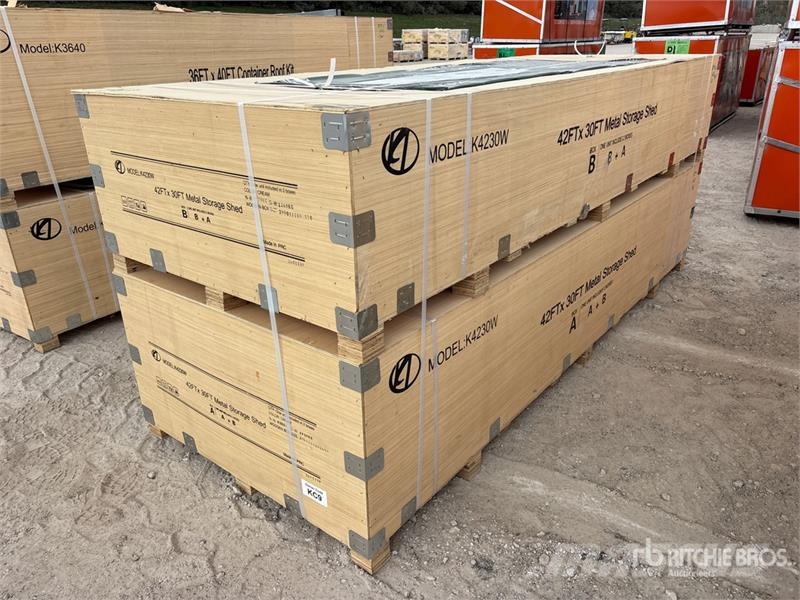 KJ K4230W Triple Garage Metal Storage Shed (Unused) Estruturas de aço