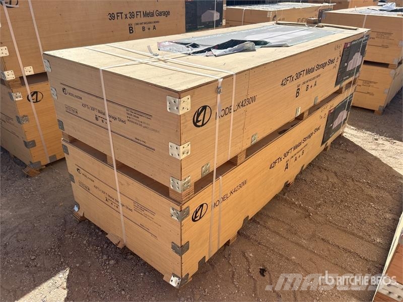 KJ K4230W Triple Garage Metal Storage Shed (Unused) Teraskonstruktsiooniga ehitised