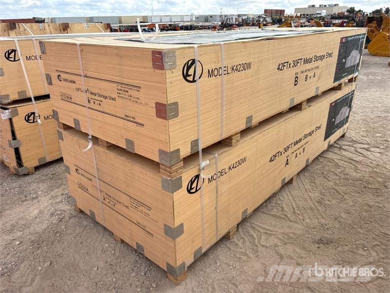 KJ K4230W Triple Garage Metal Storage Shed (Unused) Estruturas de aço