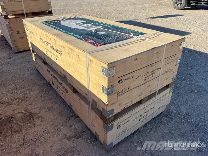 KJ K4525 25 ft x 45 ft Double Garage Storage Building Edificación de acero