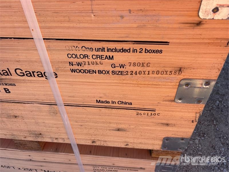 KJ K4525 25 ft x 45 ft Double Garage Storage Building Edificación de acero