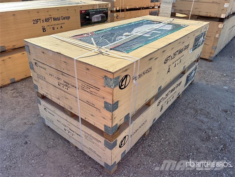 KJ K4525 25 ft x 45 ft Double Garage Storage Building Edificación de acero