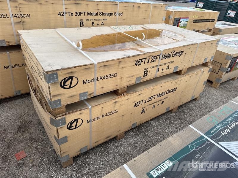 KJ K4525G 25 ft x 45 ft Metal Garage Storage Building Jeklene gradbene konstrukcije