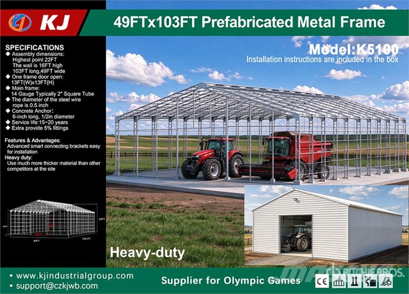 KJ K5100 Prefabricated Metal Frame Storage Building ( Estruturas de aço